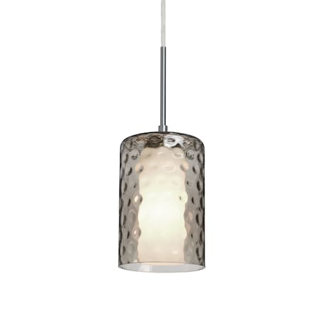Besa Lighting Esa Cord Pendant, Smoke, Satin Nickel Finish, 1x60W Incandescent 1JT-ESASM-SN